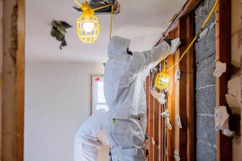 depicting professional asbestos abatement services in action