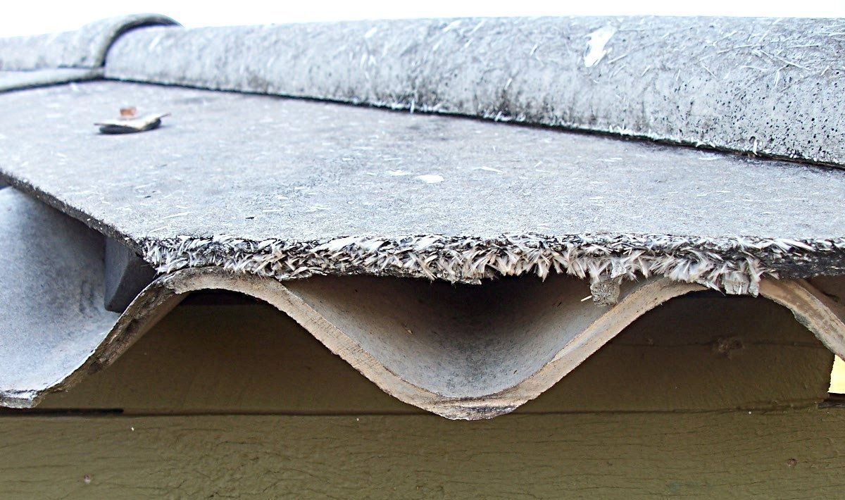 A close up of a roof with a hole in it.