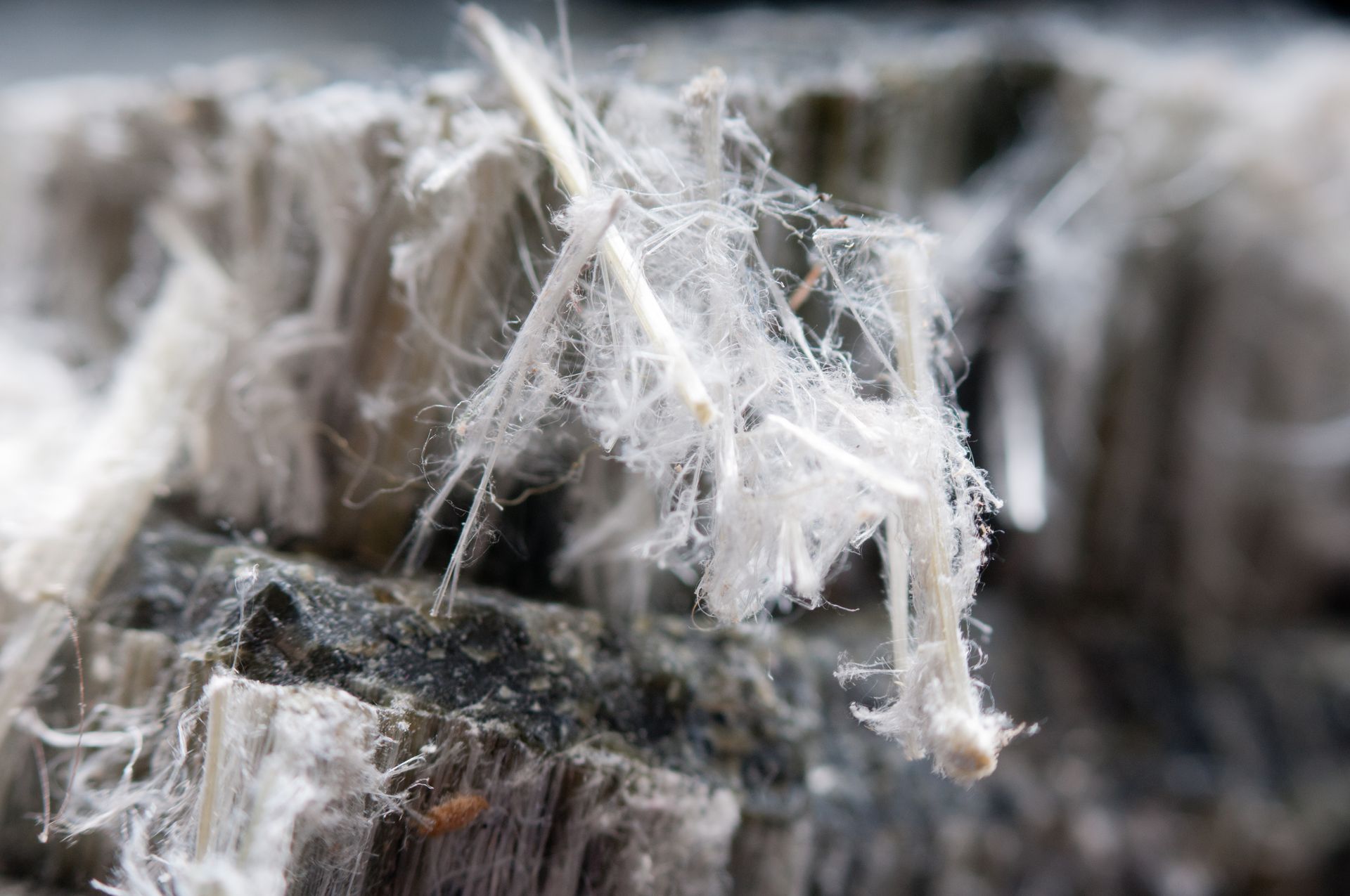 Close-up of white frost crystals on a dark, rough surface