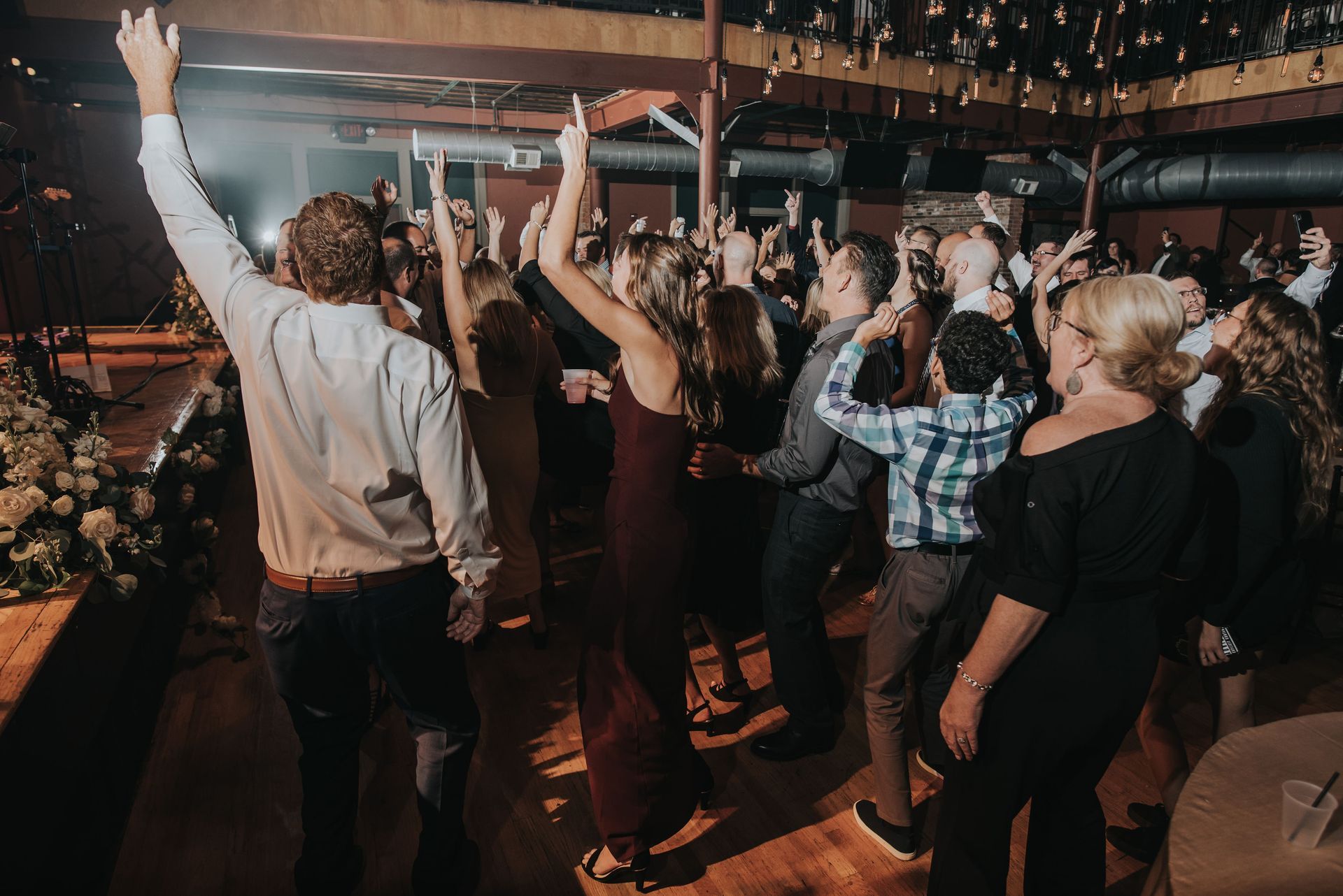 Every puts their hands in the air to the tunes from Live Band Mainstreet Soul