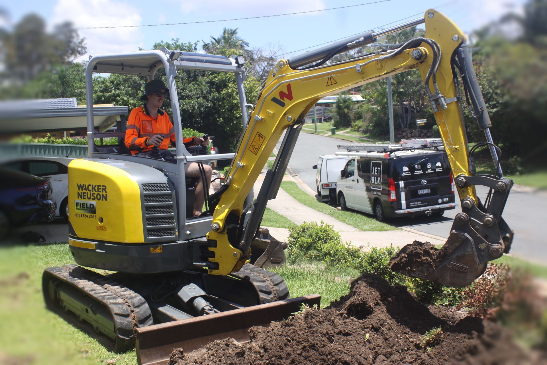 Operator on Dry Hire mini excavator