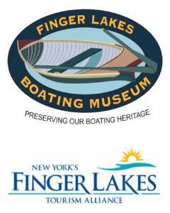 Finger Lakes Boating Museum and New York's Finger Lakes tourism logos on white background