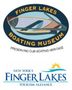 Finger Lakes Boating Museum and New York's Finger Lakes tourism logos on white background