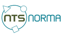 Een logo voor nts norma wordt getoond op een witte achtergrond