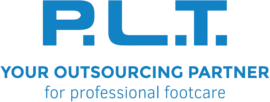 Het logo voor plt uw outsourcing partner voor professionele voetverzorging