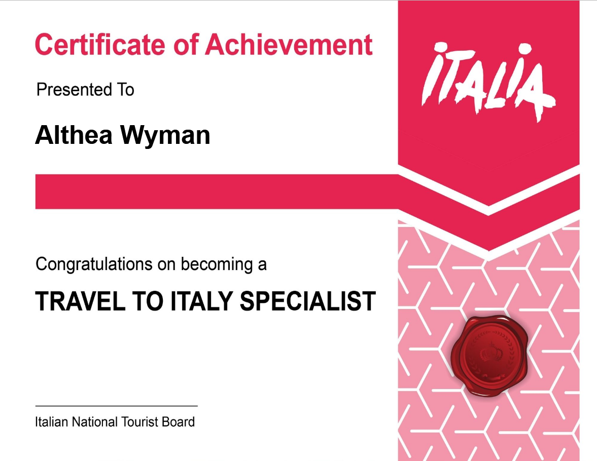 Certified Italy Specialist