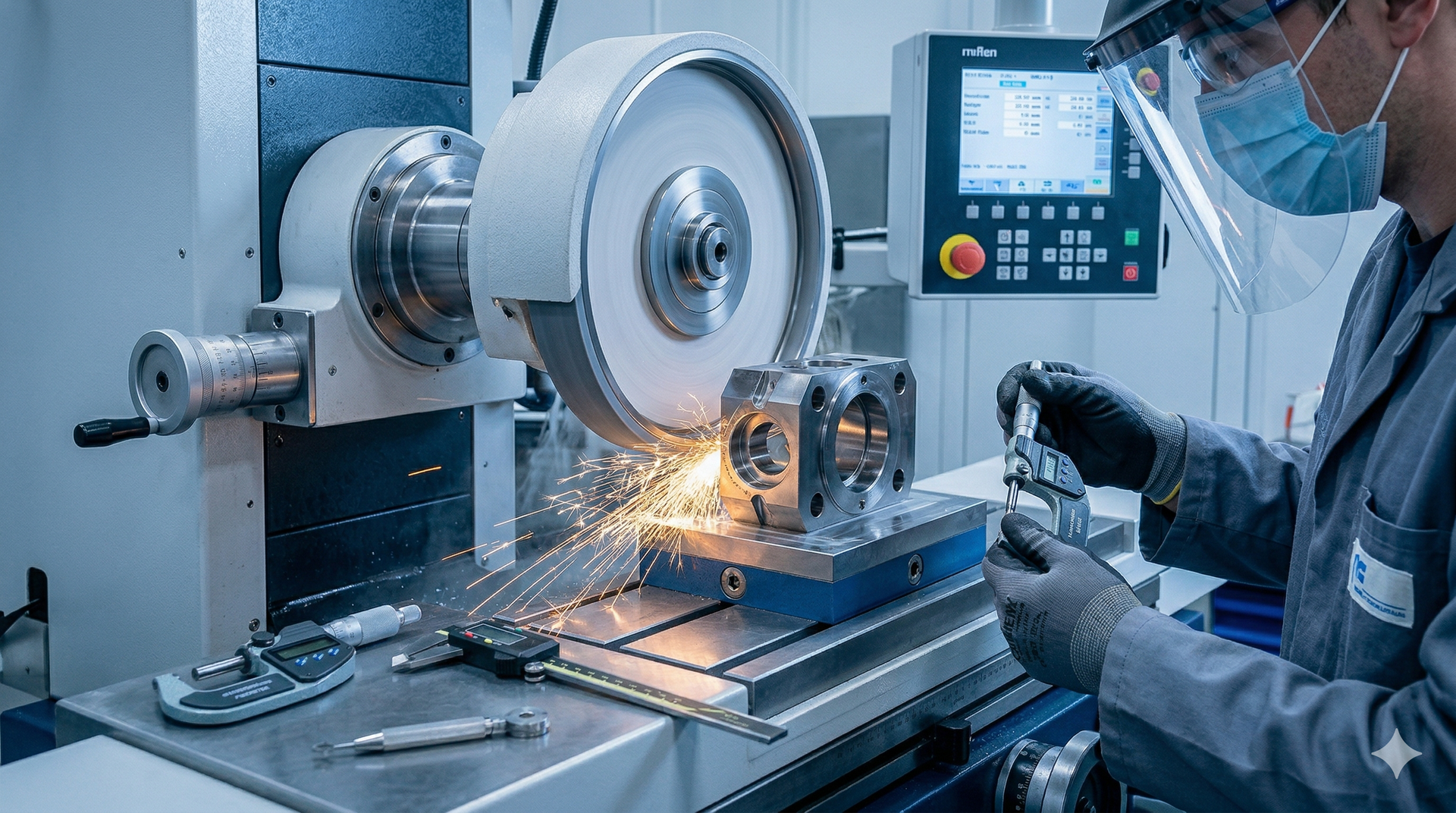 Precision grinding services at Metalogic Industries