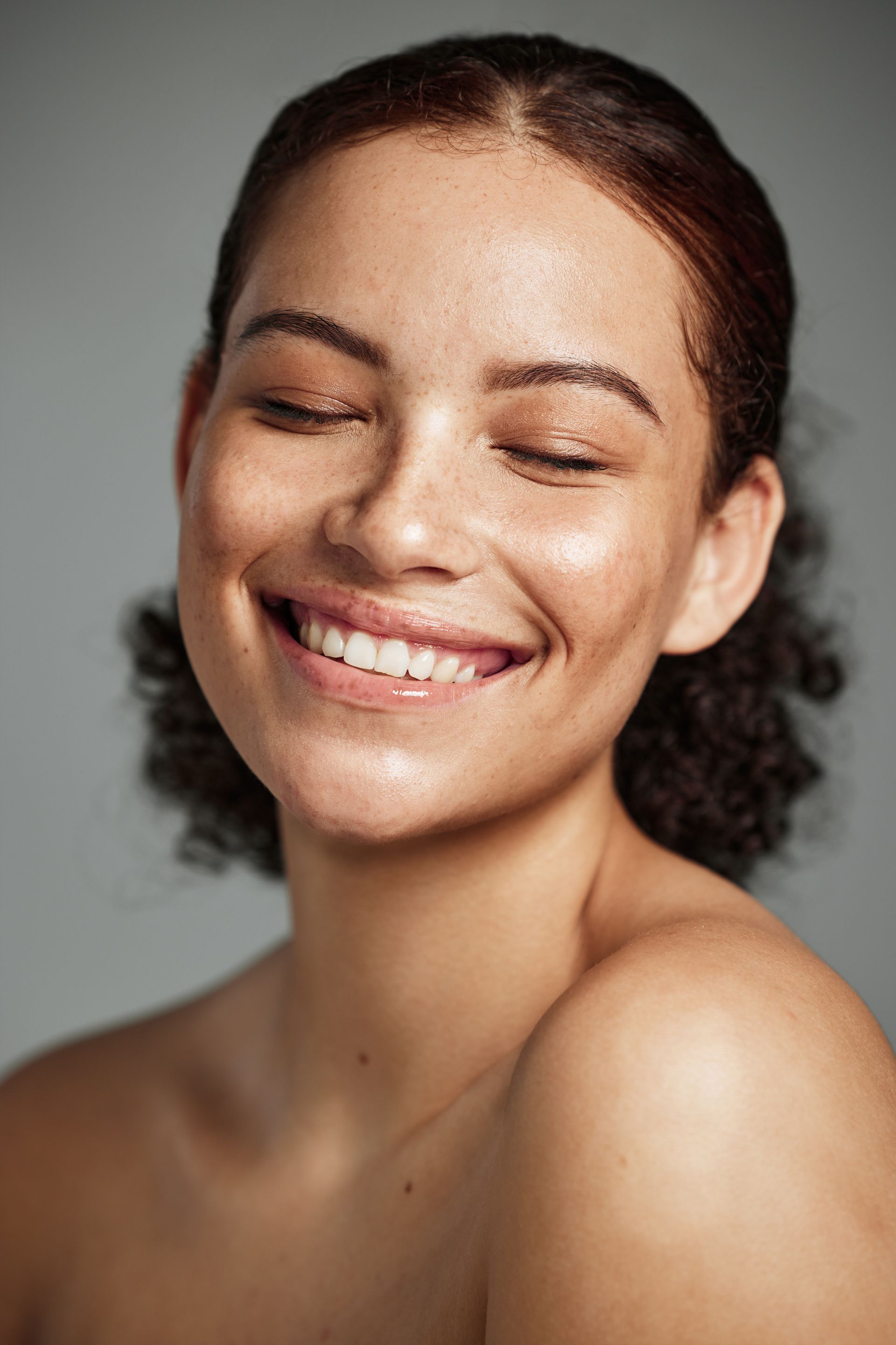 smiling woman skincare