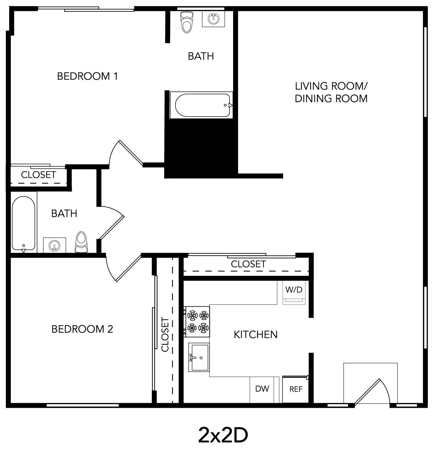 2x2 D Floor plan