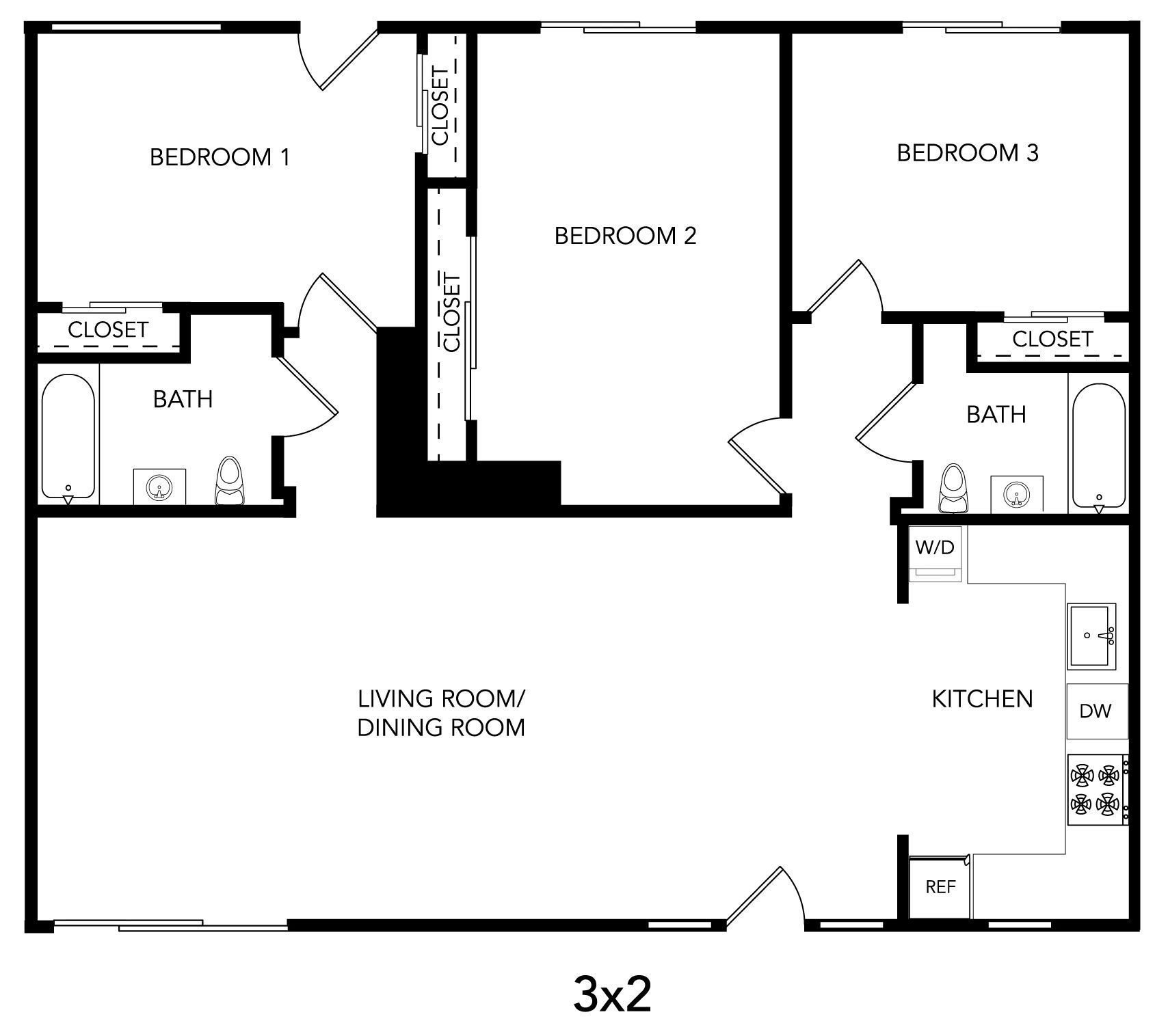 3x2 Floor plan