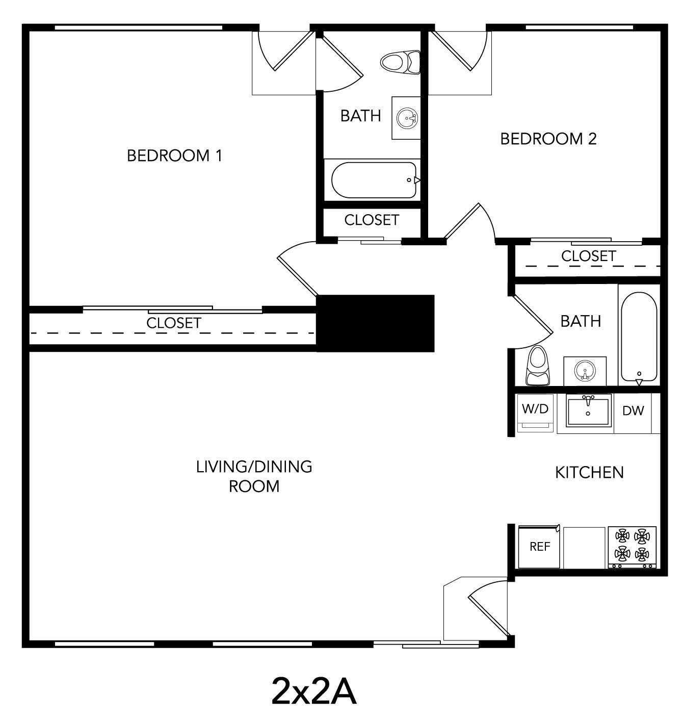 2x2 A floor plan