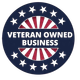 A veteran owned business logo with stars and stripes