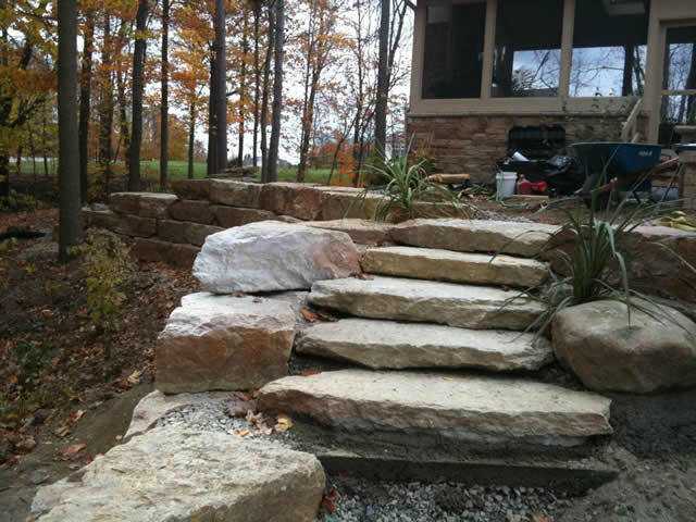 Patio Stairs With Plants — Cincinnati, OH — Western Hills Builders Supply Co.