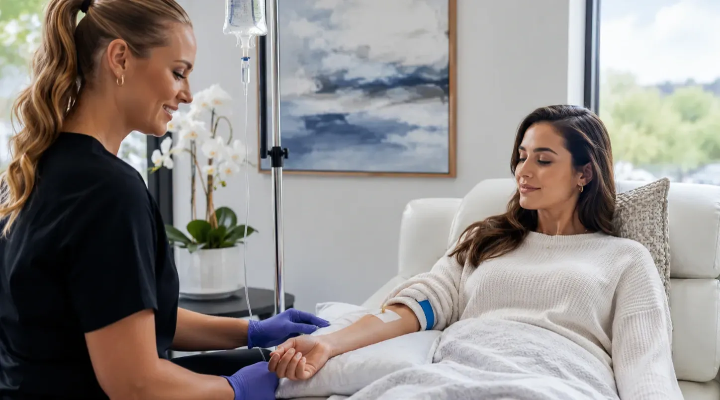 Mobile IV therapy providing relaxing in-home hydration and wellness support.