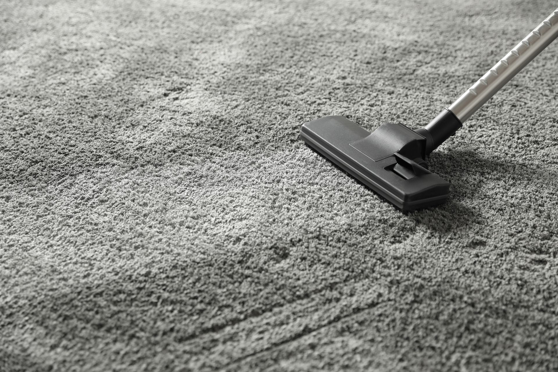 A vacuum cleaner is being used to clean a carpet.