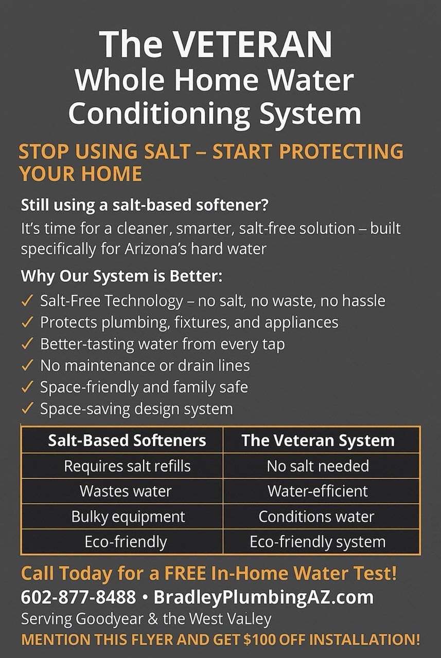 Advertisement for the Veteran whole-home water conditioning system.