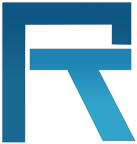 A blue r and t logo on a white background.
