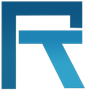 A blue r and t logo on a white background.