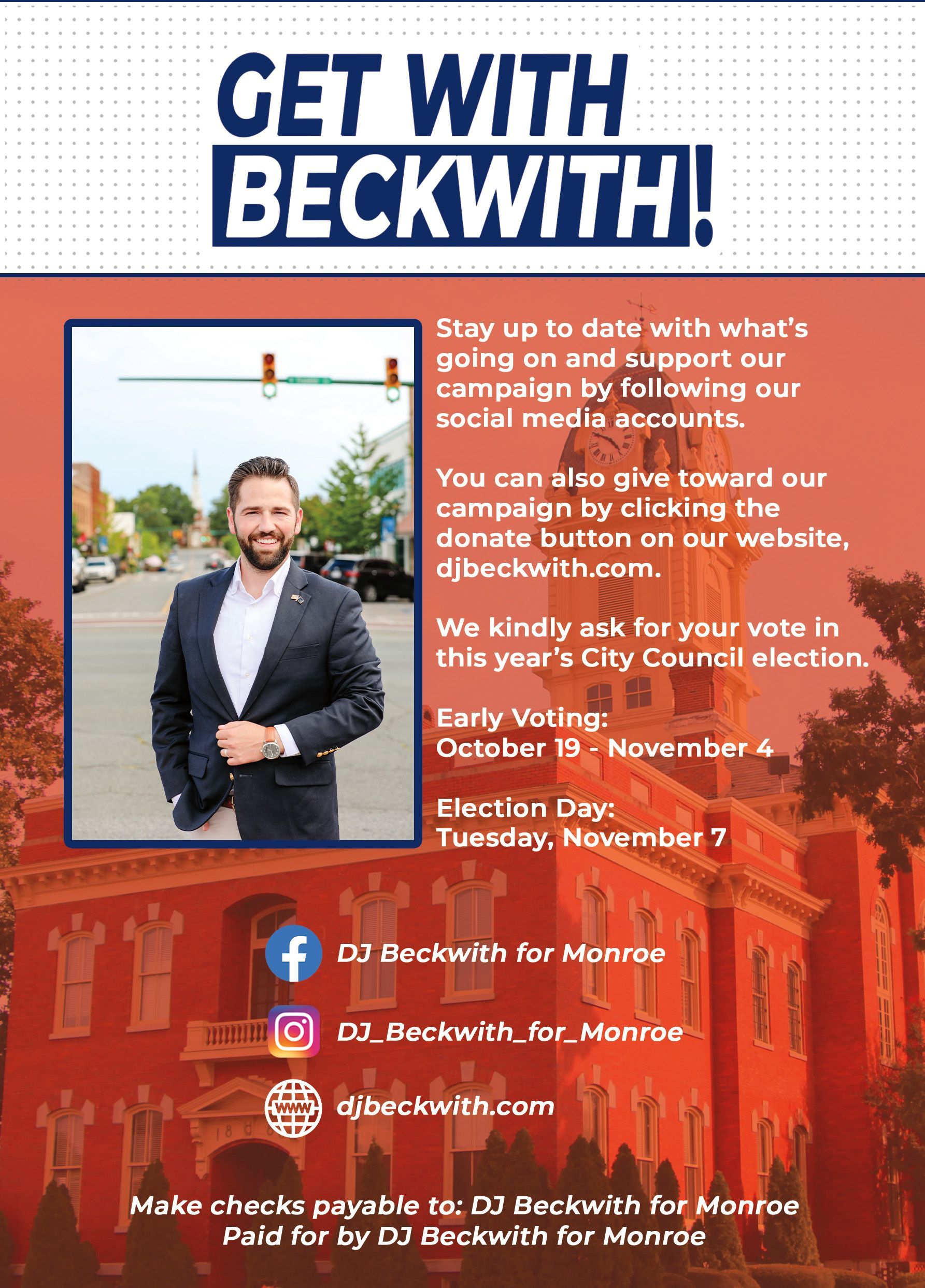 A man in a suit is standing in front of a building.