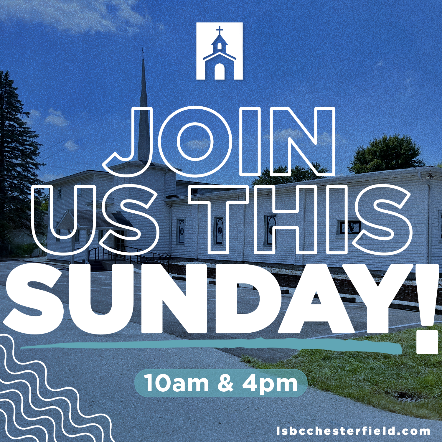 A sign that says join us this sunday