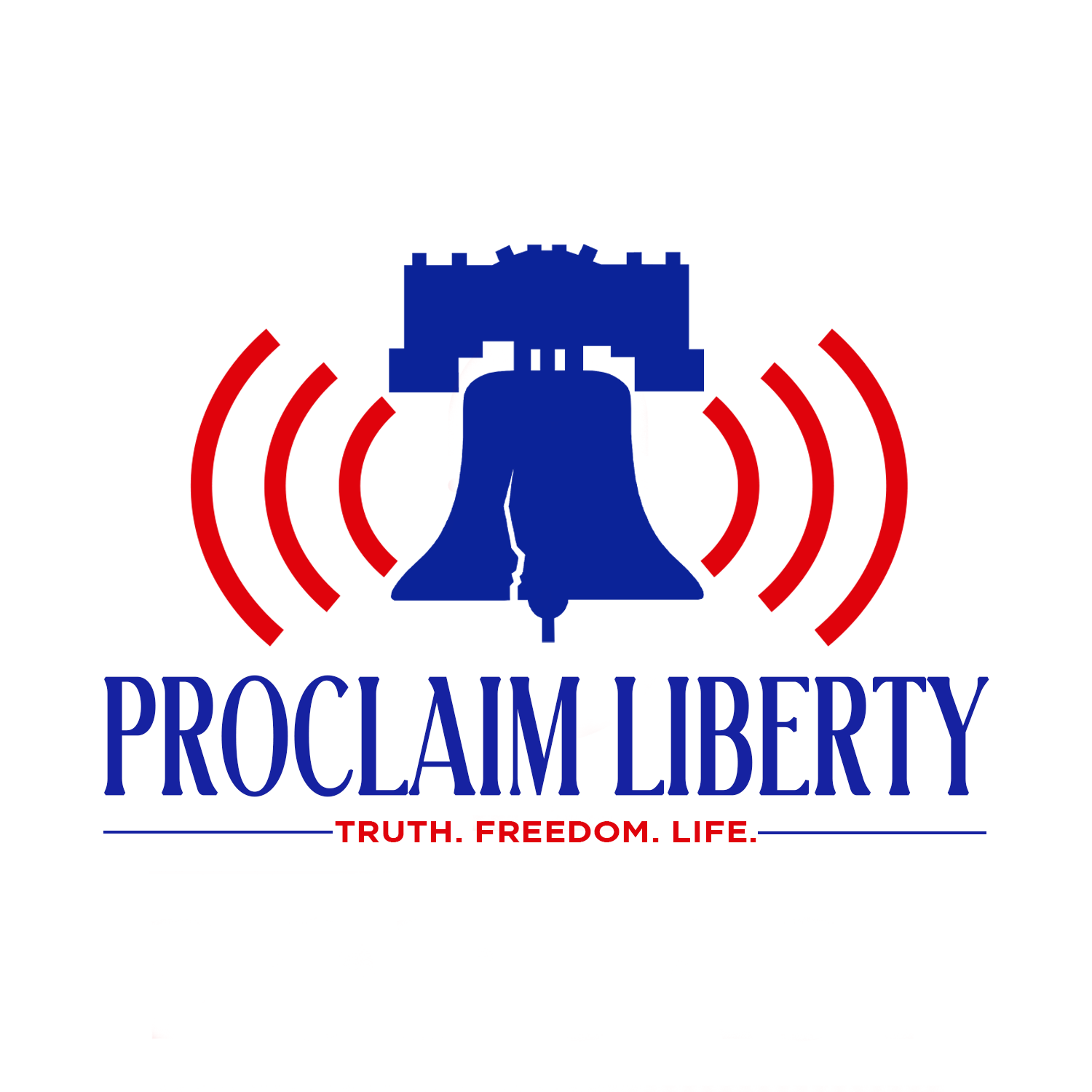 A logo for proclaim liberty truth freedom life