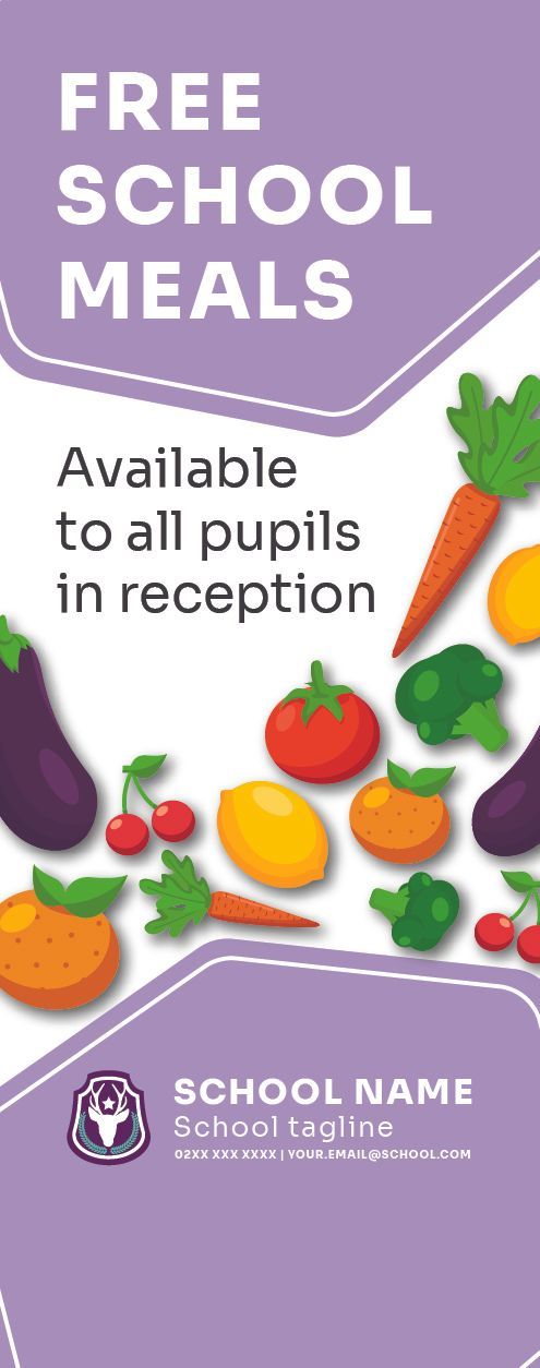 Free school meal banner stand