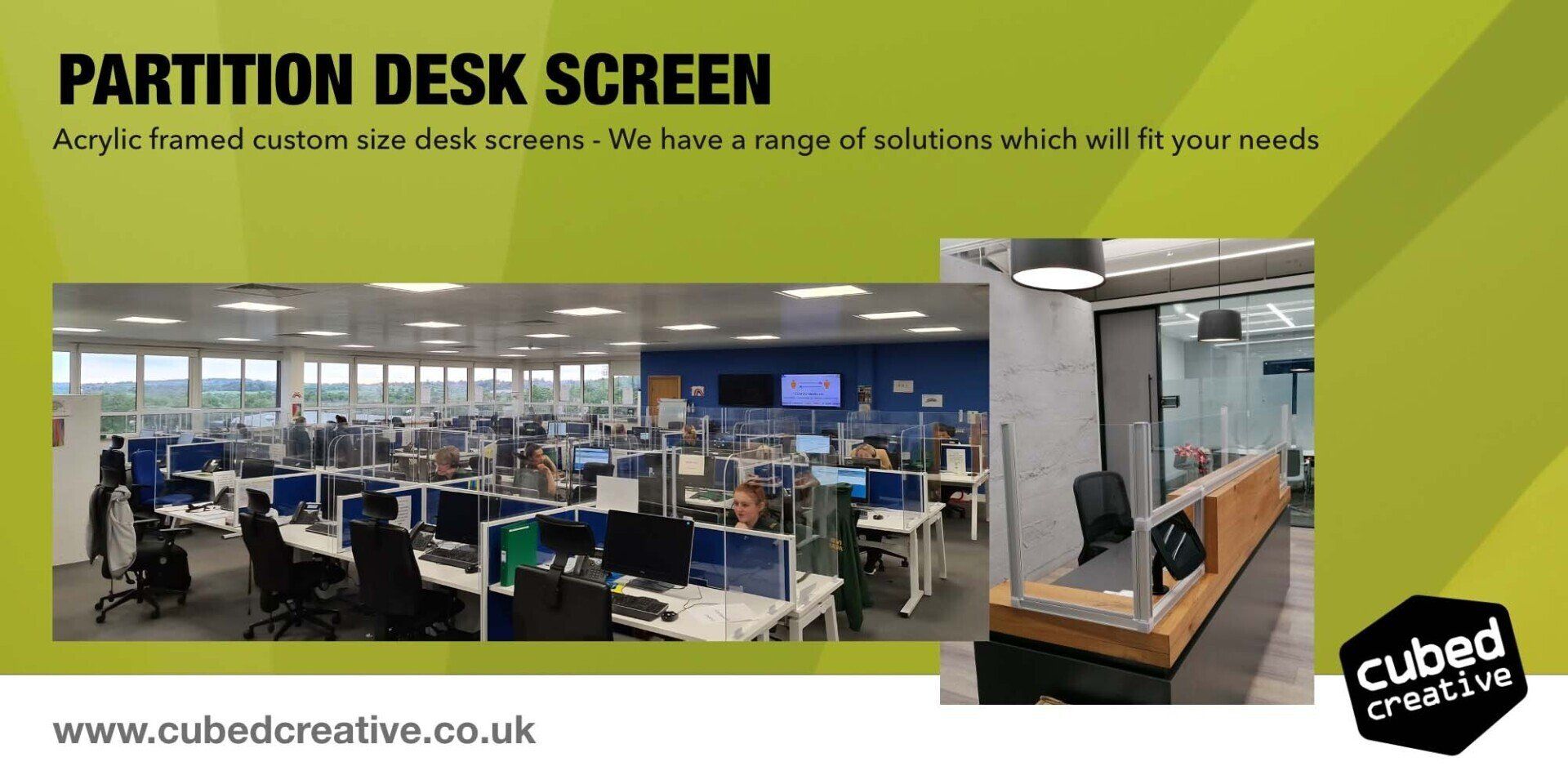 Acrylic framed custom size desk screens - We have a range of solutions which will fit your needs