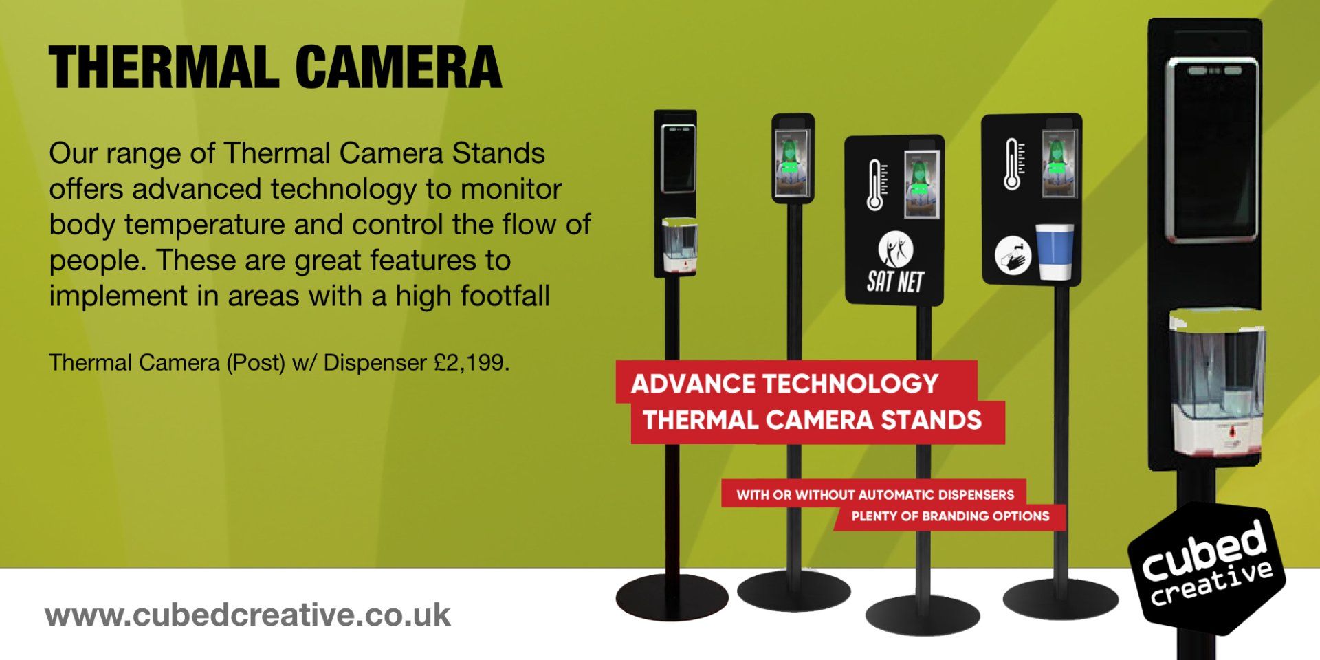 Our range of Thermal Camera Stands offers advanced technology to monitor body temperature and control the flow of people. These are great features to implement in areas with a high footfall