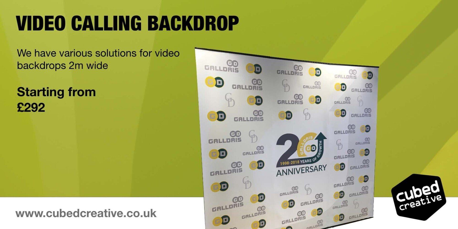 We have various solutions for video backdrops 2m wide  Starting from £292