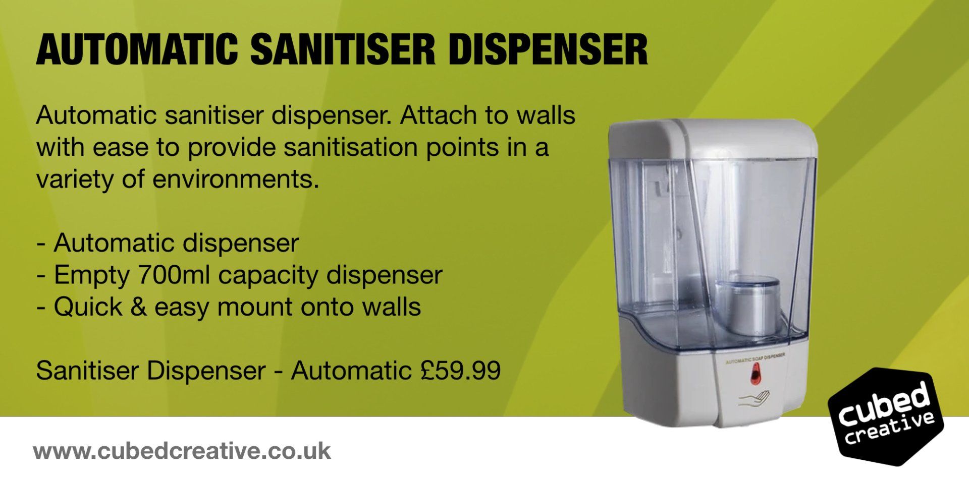 Our range of Automatic sanitiser despenser