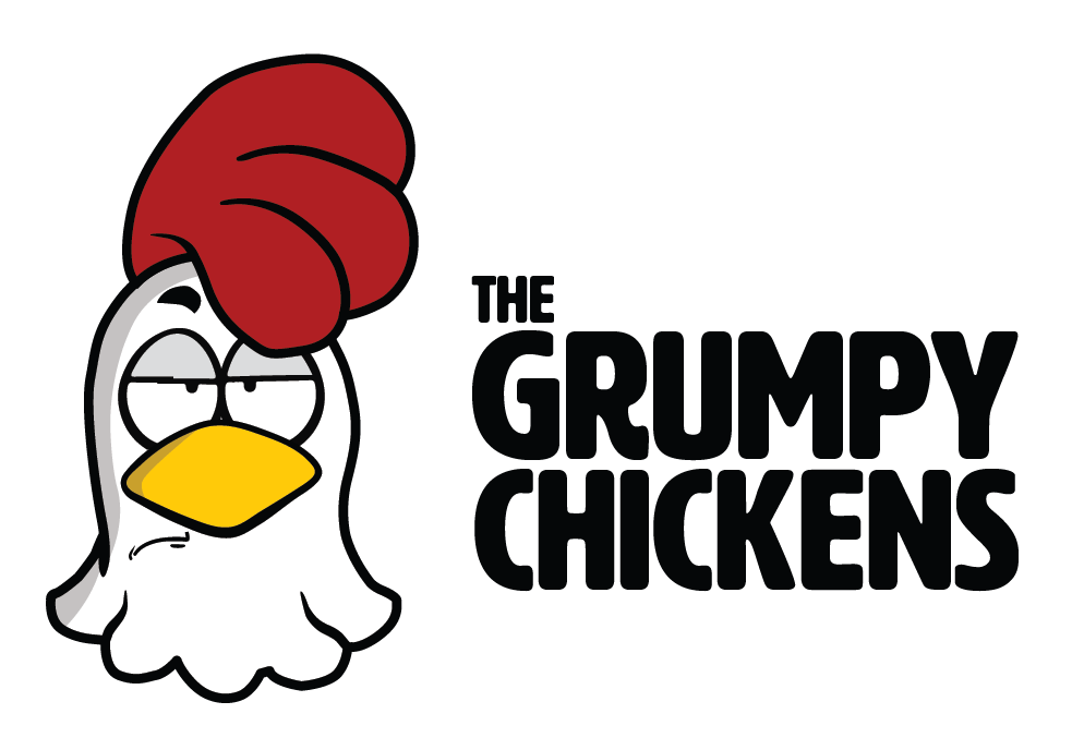 Grumpy chicken logo design