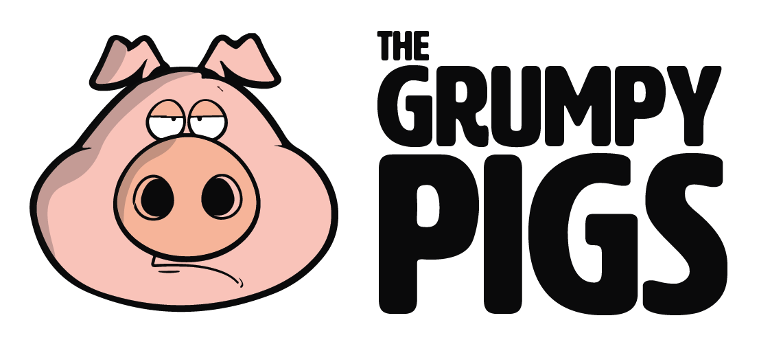 Grumpy pig logo design