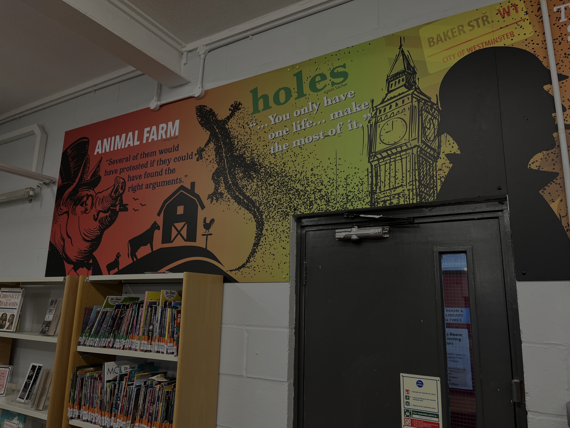 School library wall art graphics