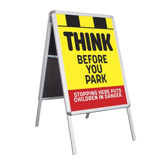 School parking Pavement road Signs to help children cross safely