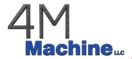 Logo for 4M Machine: silver gear shape with red and white text.