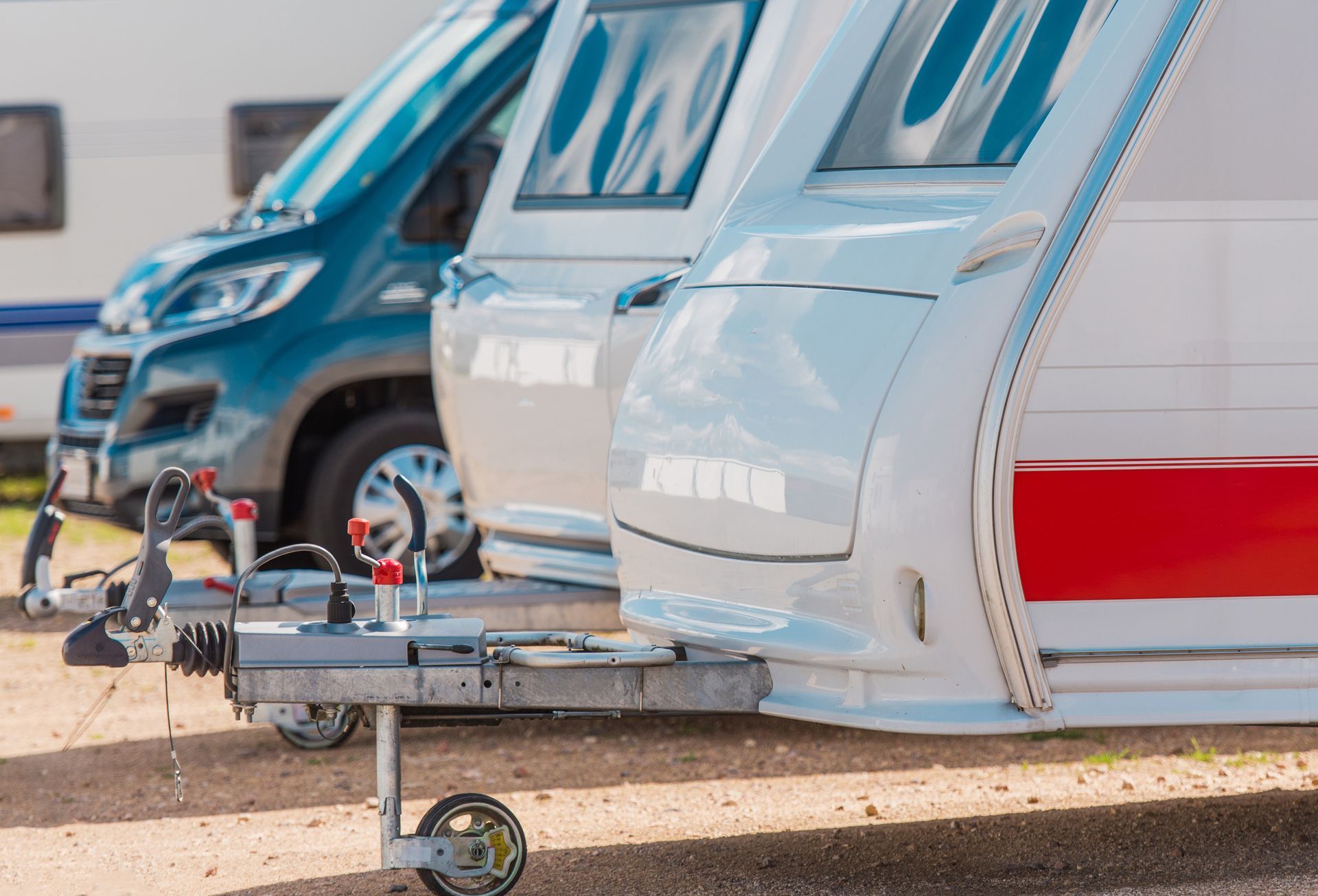 RV camping storage view ready for a self-storage unit at a secure RV storage facility company.