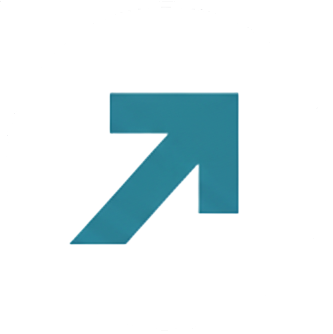 Flecha azul apuntando hacia arriba y hacia la derecha.