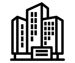 Icon of three tall buildings