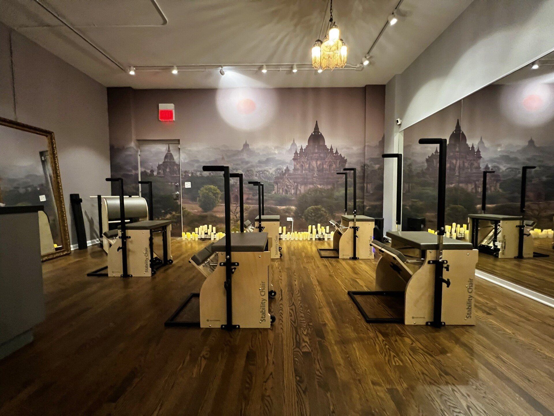 Pilates chairs in the studio