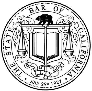 A black and white seal for the bar of california