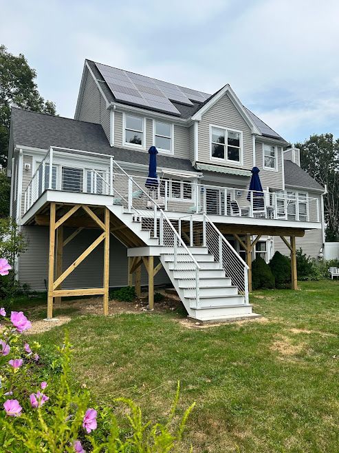 deck with white railing
