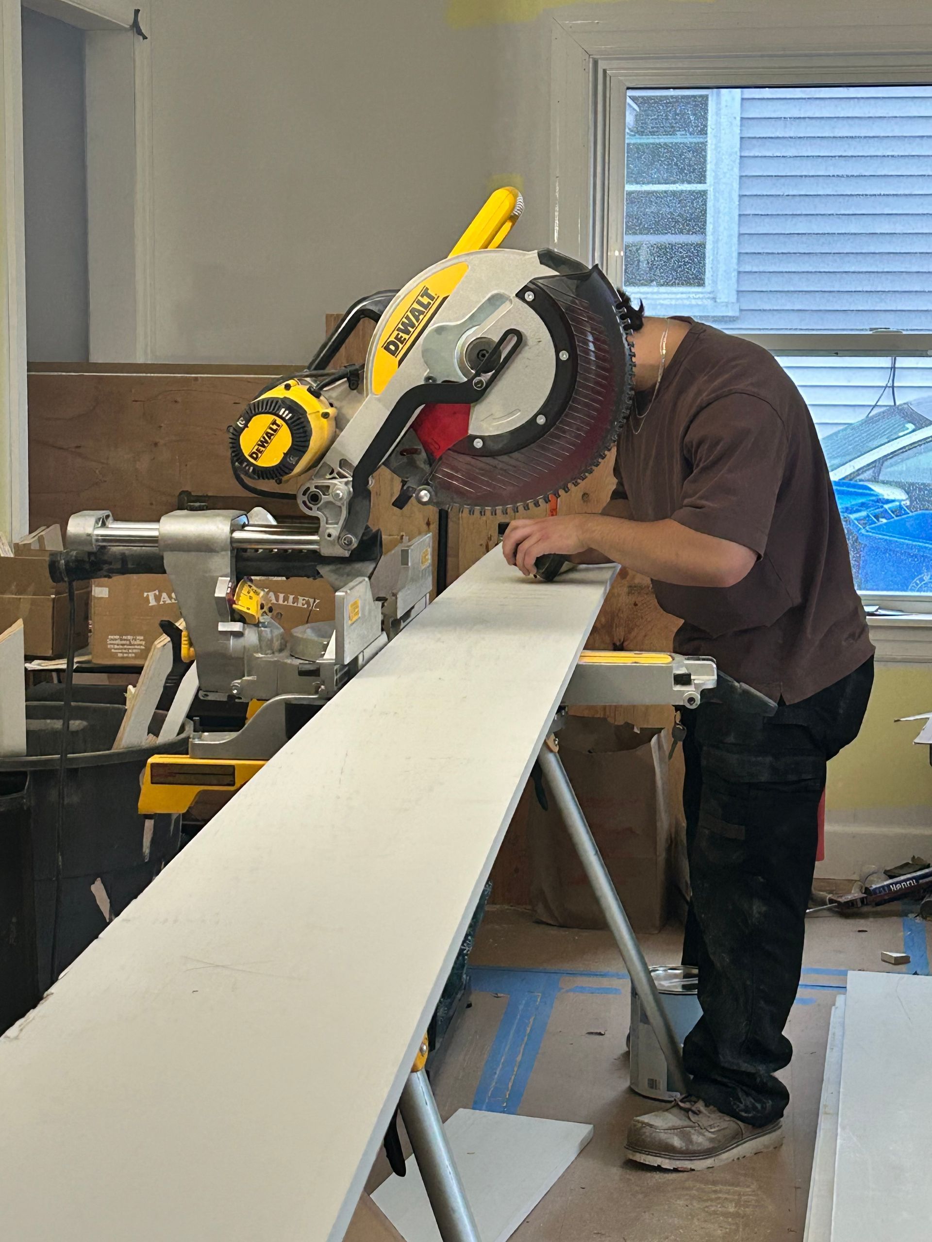 carpenter with tools working