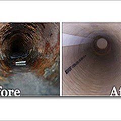 Rusty old pipe before and after - Cedar Rapids, IA - Roto Rooter Sewer & Drain Cleaning