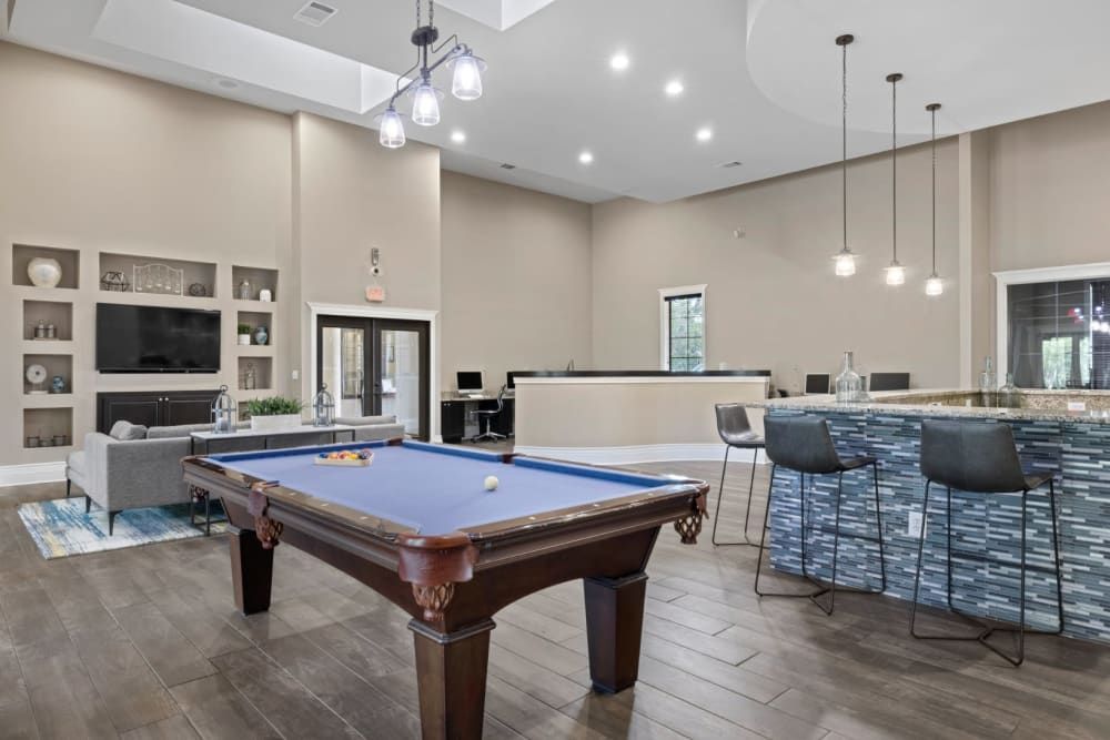 Pool Table in Resident Clubhouse at The Marquis at Brushy Creek