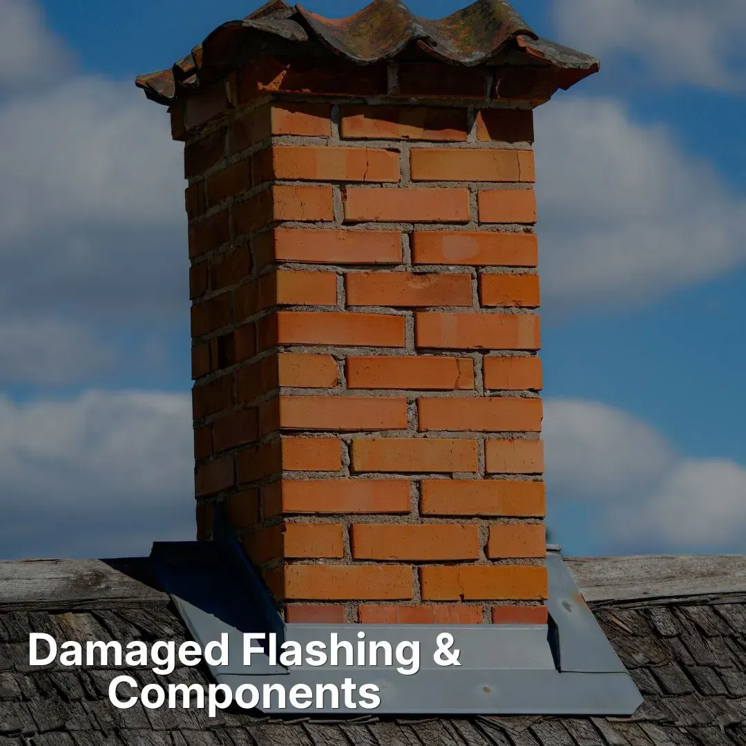 Roof chimney flashing damge