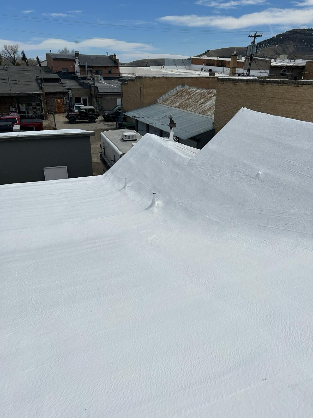 A roof with a lot of snow on it
