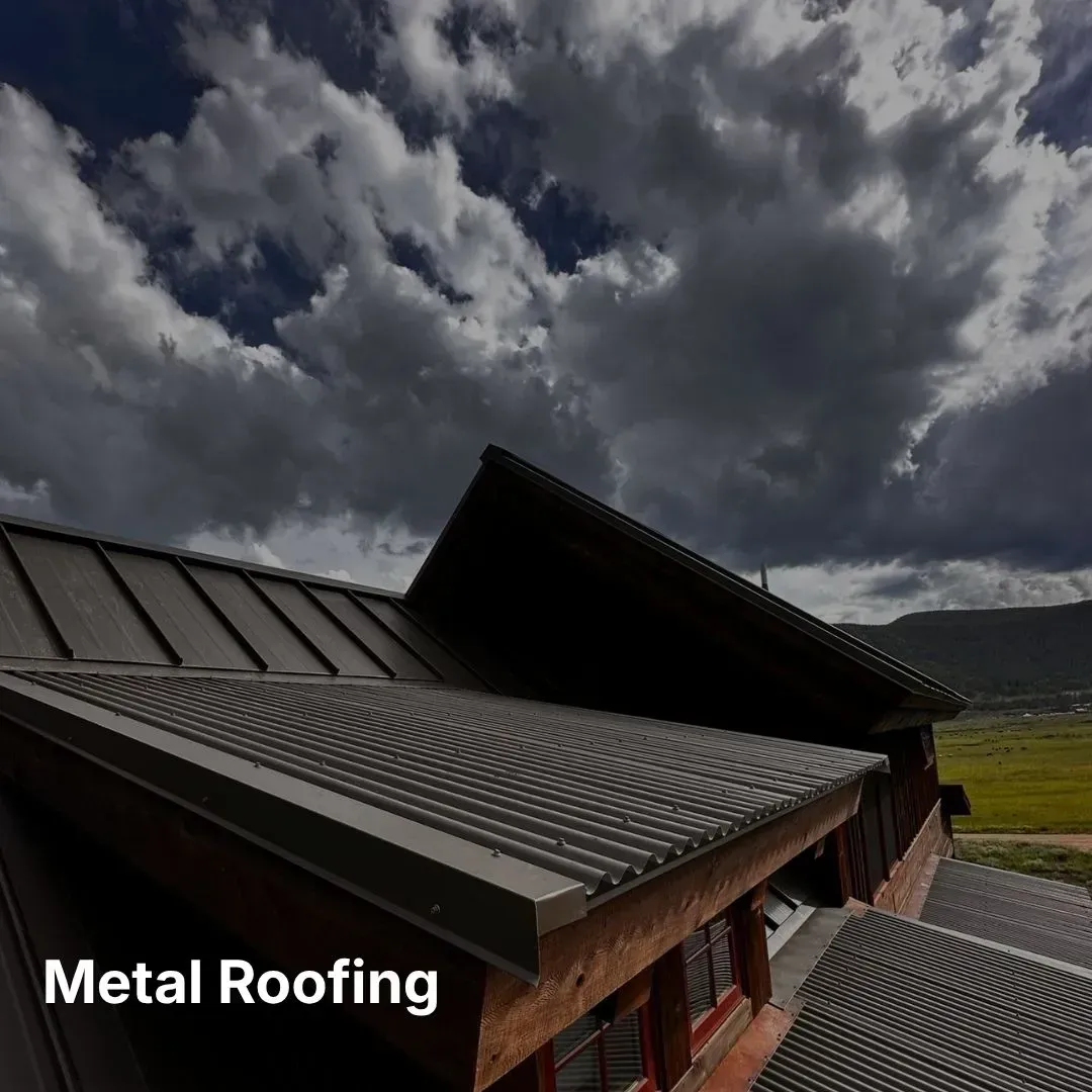 A dark metal roof. Roof replacement and repair.