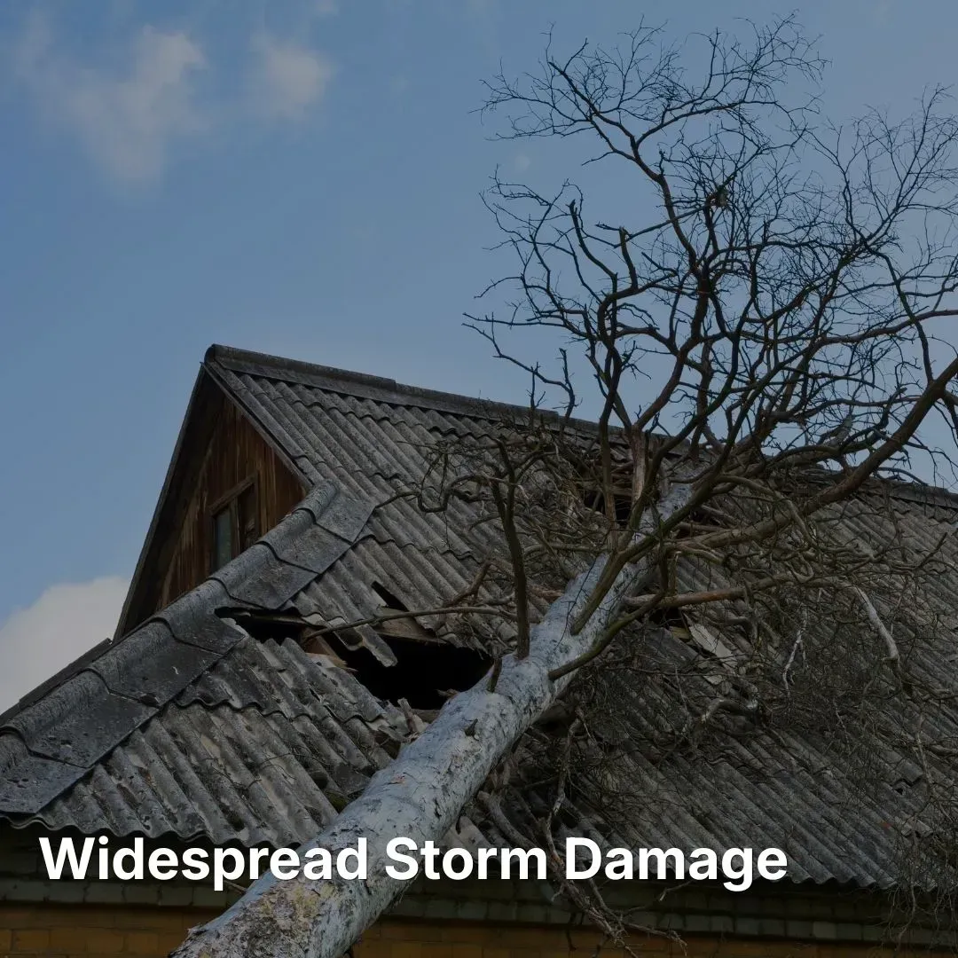 Roof storm damage