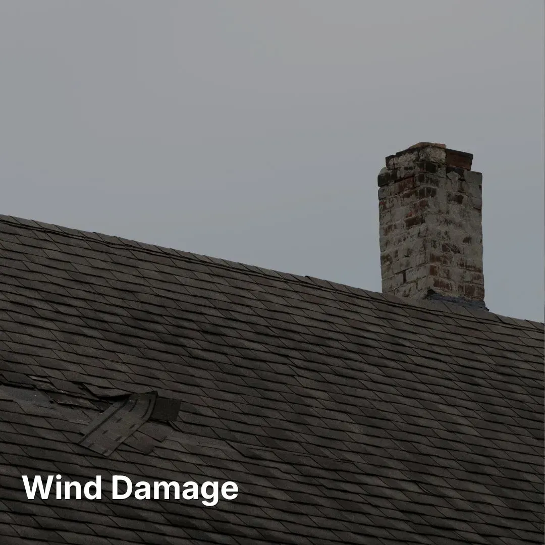 Wind damaged roof