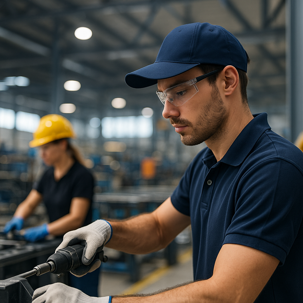 Manufacturing floor with entry-level talent supported by a staffing partner